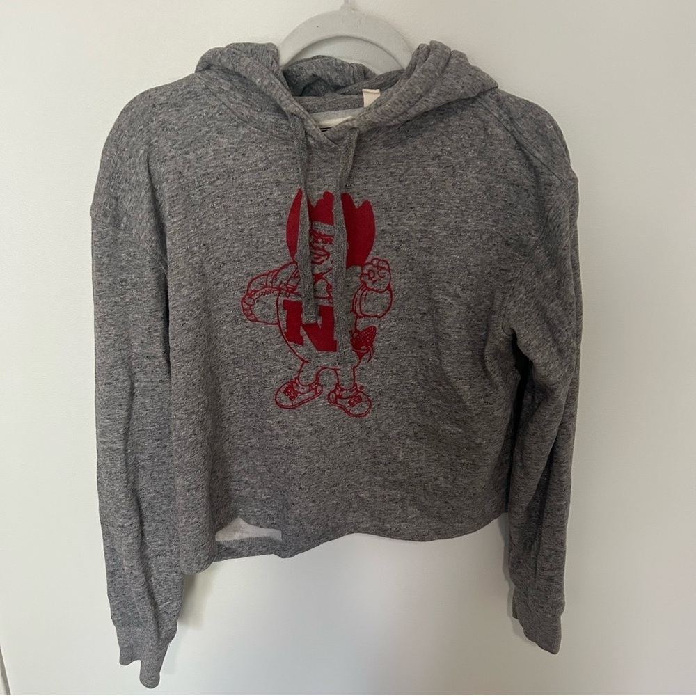Women's Tailgate Nebraska Cornhusker Grey Cropped Sweatshirt Small